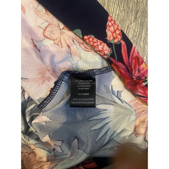 NWT Love Large Floral Navy Dress Gold Chain Straps - Picture 5 of 5